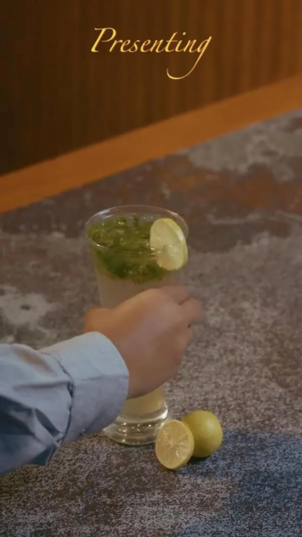 Drink reel: a kiwi mojito, muddled fresh and served cold.