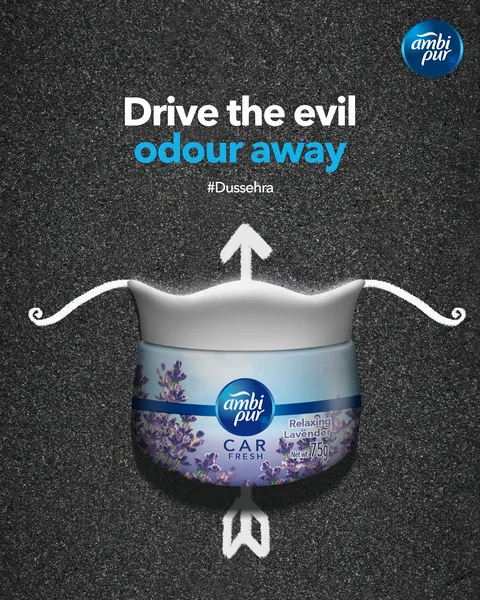 Dussehra: 'Drive the evil odour away', with the car gel as a bow and arrow.