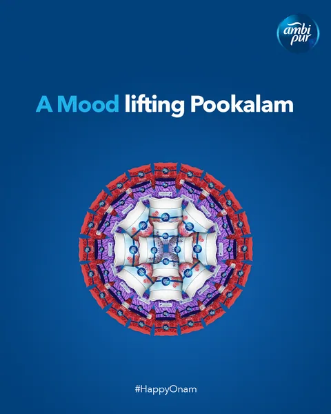 Onam: 'A mood lifting Pookalam' as a kaleidoscope pattern.