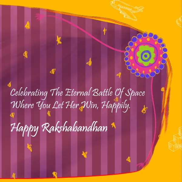 Rakhi panorama, part eight: a rakhi and the wish, 'celebrating the eternal battle of space'.