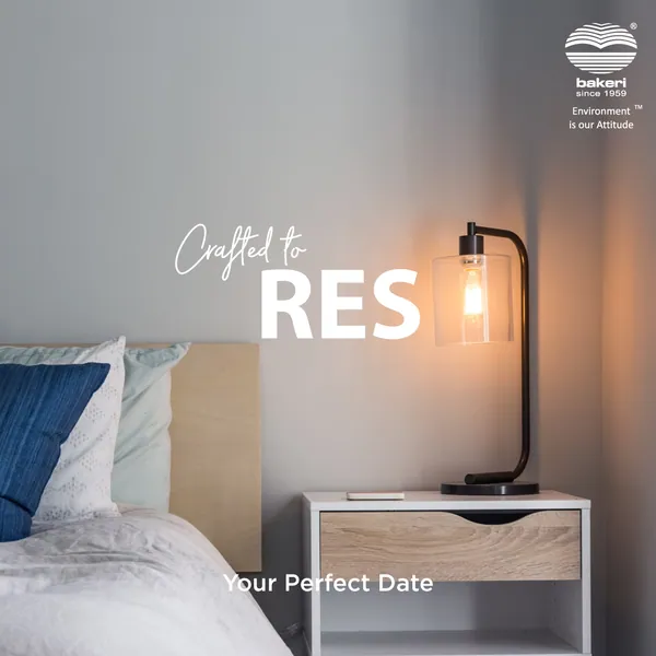 A bedside lamp doubles as the T in rest, Valentine post captioned 'Your perfect date'.