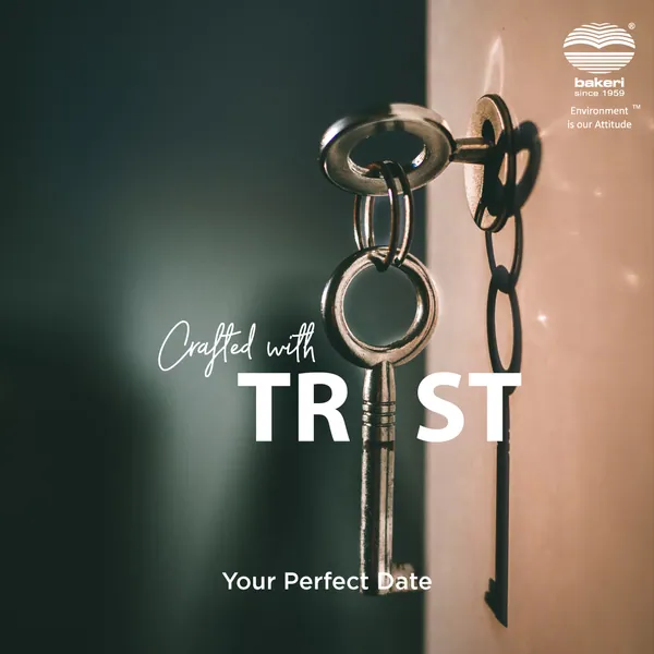 Valentine series: an old key in a lock fills the gap in the word trust.