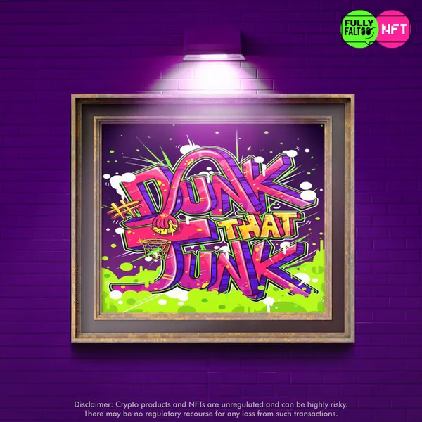 'Junk that junk': a framed NFT piece, gallery style.