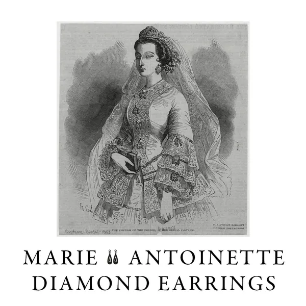 The Marie Antoinette earrings, part one: an engraving of the queen.