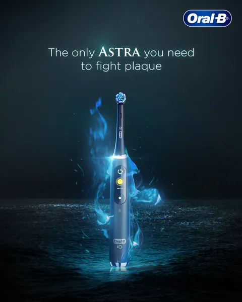 Brahmastra nod: an iO brush wrapped in blue flame, 'The only Astra you need'.