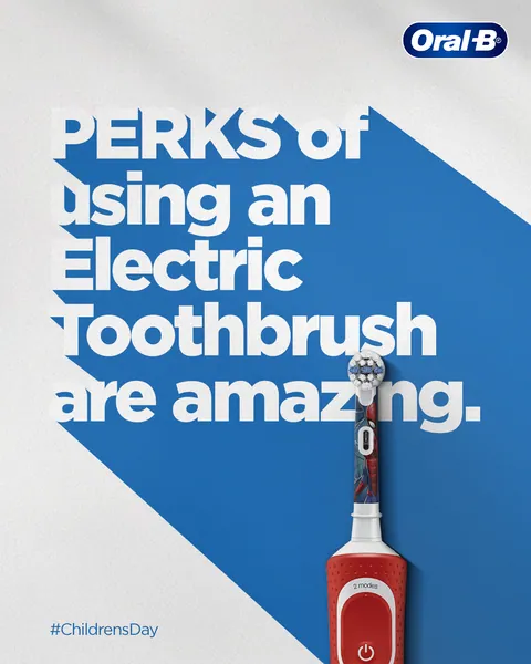 Part two for Children's Day: a Spider-Man kids' brush dots the 'i' in 'amazing'.