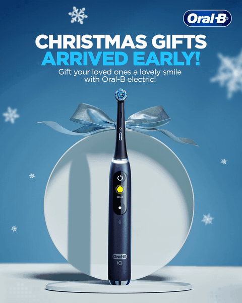Motion: 'Christmas gifts arrived early!' An electric brush wrapped with a silver bow.