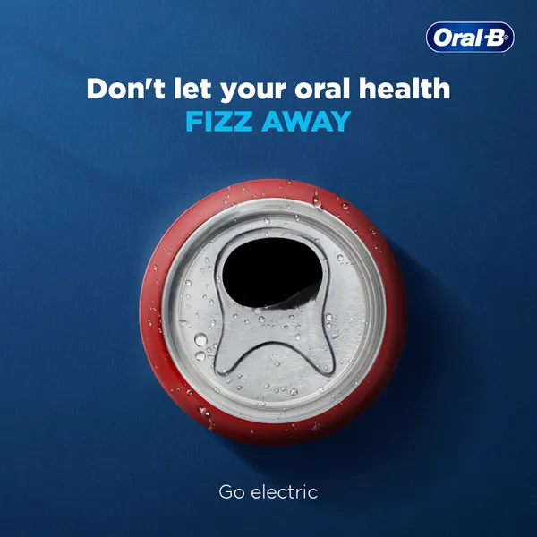 Beverage Day: a chilled red can seen from above, 'Don't let your oral health fizz away'.