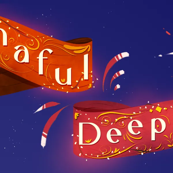 Rasnaful Deepavali grid: fireworks over the title.