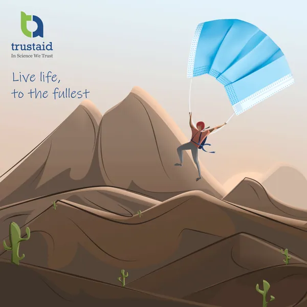 'Live life to the fullest': a face mask becomes a parachute over the hills.