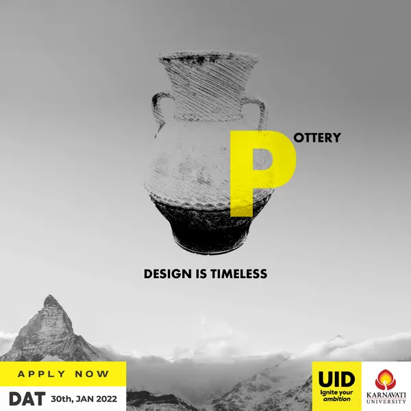 A sketched clay pot gets a yellow P for pottery, part two of the DAT series.