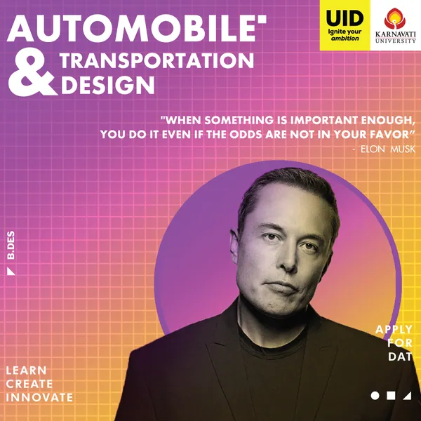 Automobile & Transportation Design: a portrait and quote from Elon Musk.