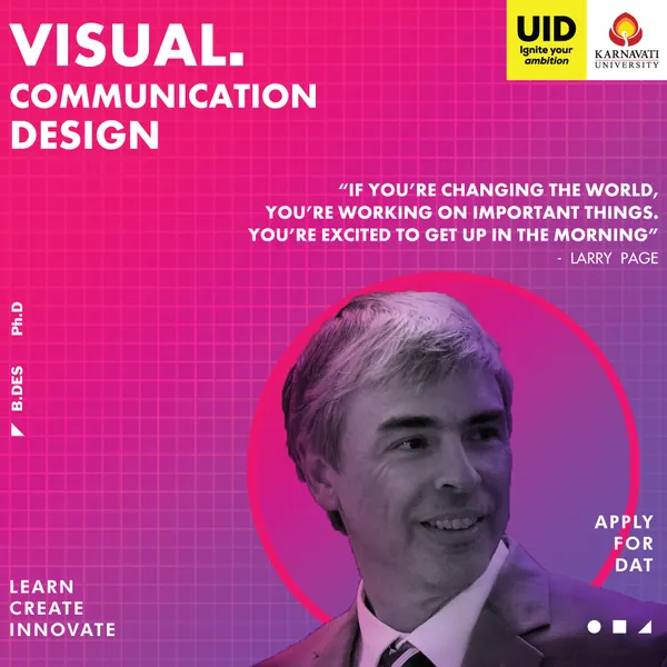 Visual Communication Design: a portrait and quote from Larry Page.